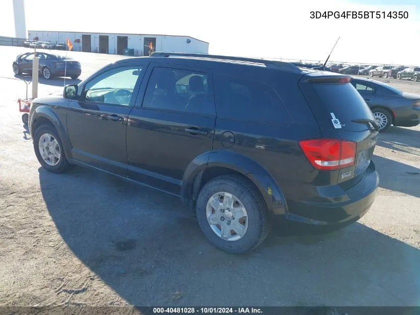 2011 Dodge Journey Express VIN: 3D4PG4FB5BT514350 Lot: 40481028