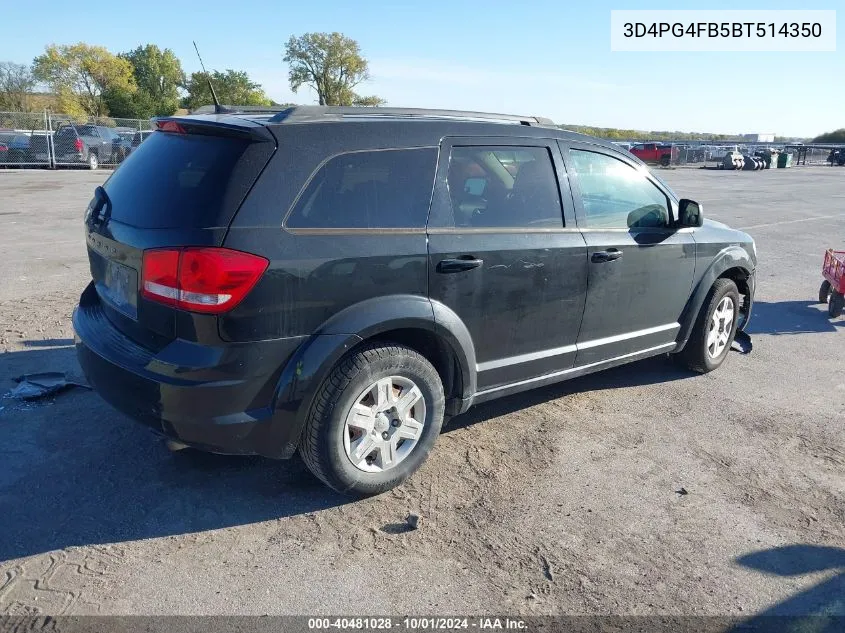 2011 Dodge Journey Express VIN: 3D4PG4FB5BT514350 Lot: 40481028