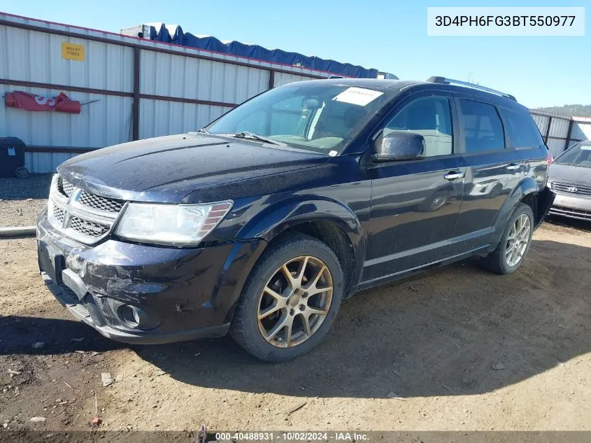 2011 Dodge Journey R/T VIN: 3D4PH6FG3BT550977 Lot: 40488931