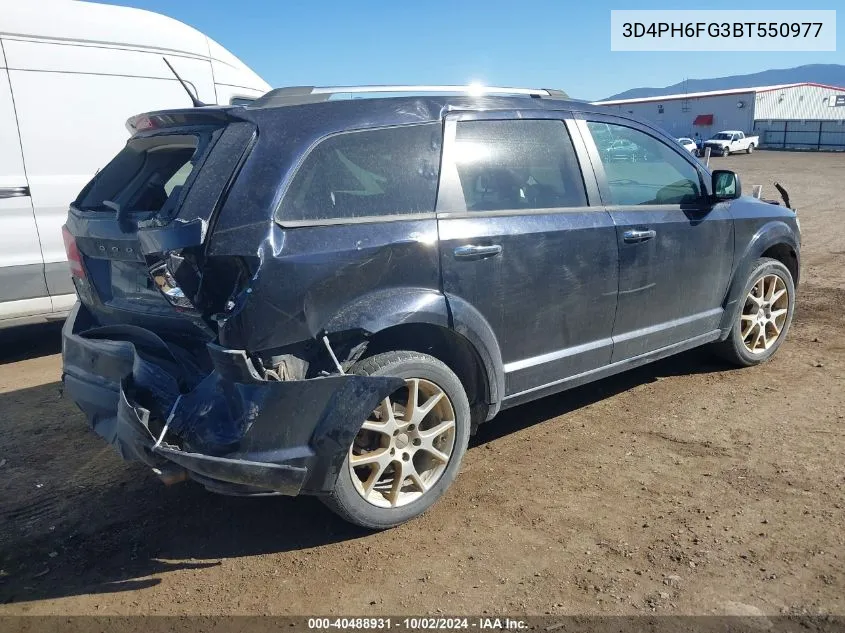 2011 Dodge Journey R/T VIN: 3D4PH6FG3BT550977 Lot: 40488931