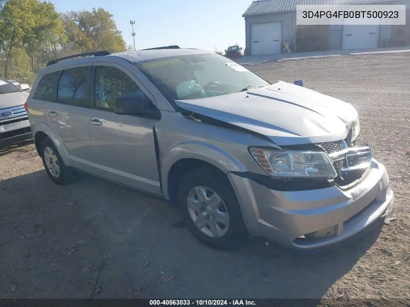 2011 Dodge Journey Express VIN: 3D4PG4FB0BT500923 Lot: 40563033