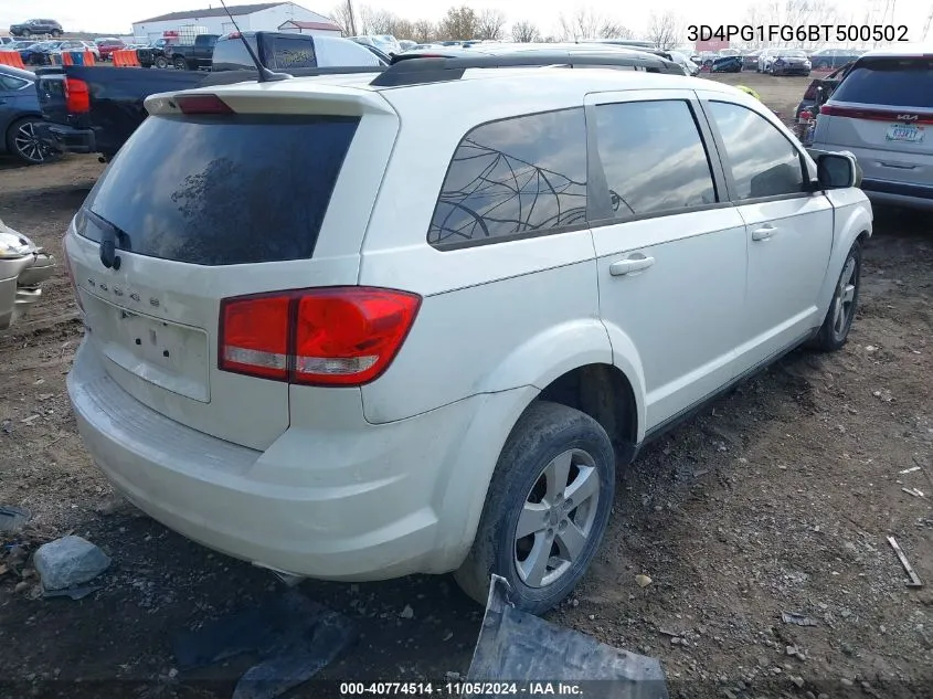 2011 Dodge Journey Mainstreet VIN: 3D4PG1FG6BT500502 Lot: 40774514