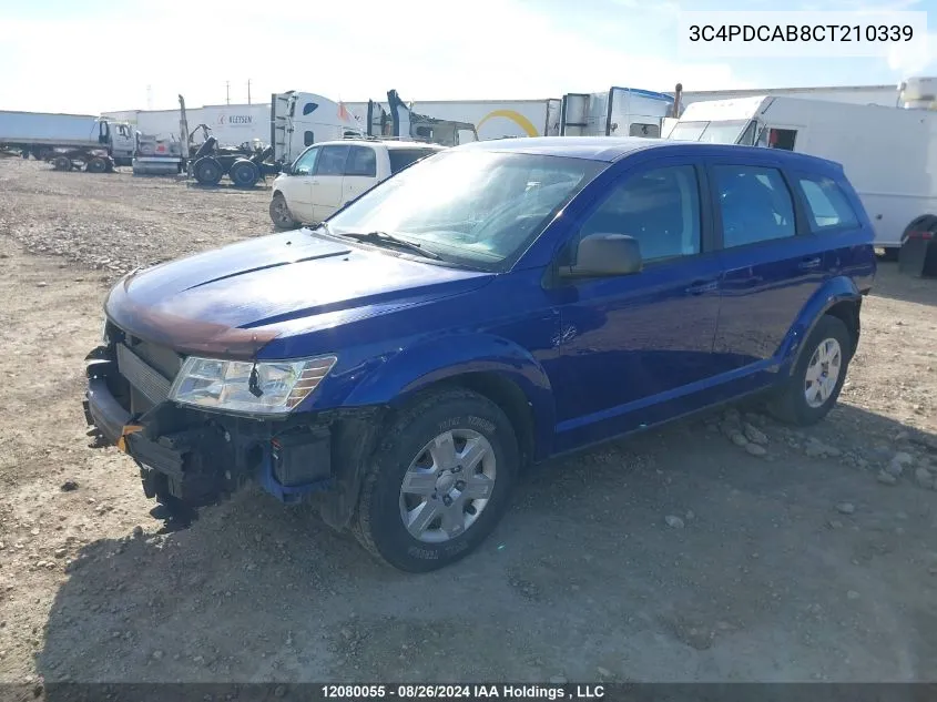 2012 Dodge Journey Se VIN: 3C4PDCAB8CT210339 Lot: 12080055