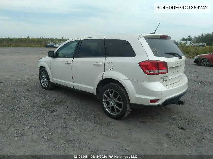 2012 Dodge Journey R/T VIN: 3C4PDDEG9CT359242 Lot: 12104148