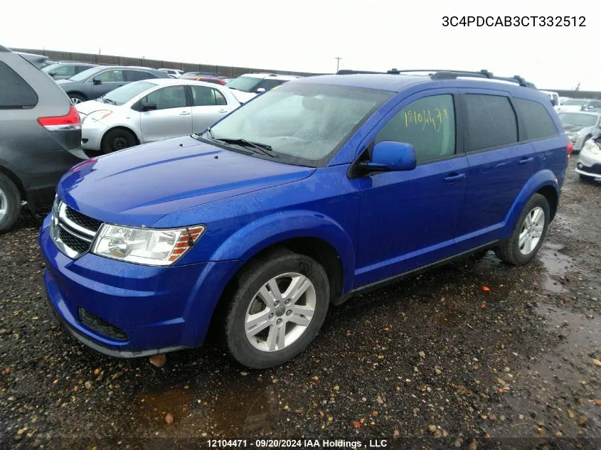 2012 Dodge Journey Se VIN: 3C4PDCAB3CT332512 Lot: 12104471