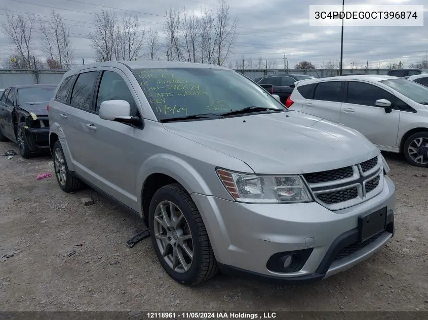 2012 Dodge Journey R/T VIN: 3C4PDDEG0CT396874 Lot: 12118961