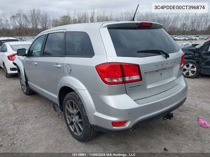 2012 Dodge Journey R/T VIN: 3C4PDDEG0CT396874 Lot: 12118961