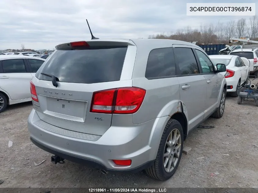 2012 Dodge Journey R/T VIN: 3C4PDDEG0CT396874 Lot: 12118961