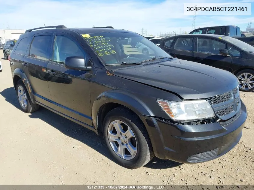 2012 Dodge Journey Se VIN: 3C4PDCAB5CT221461 Lot: 12121339