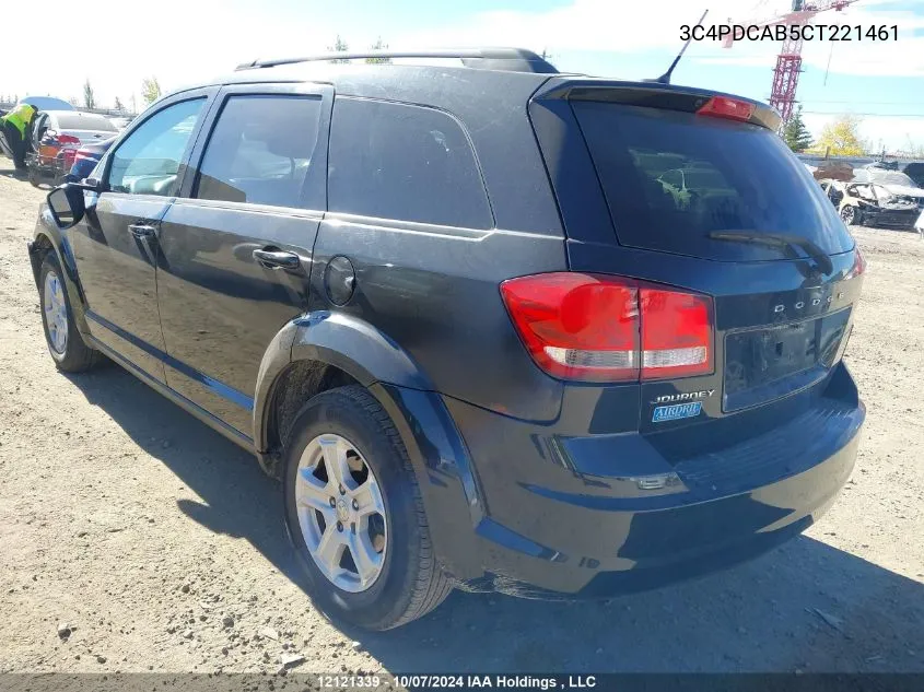 2012 Dodge Journey Se VIN: 3C4PDCAB5CT221461 Lot: 12121339