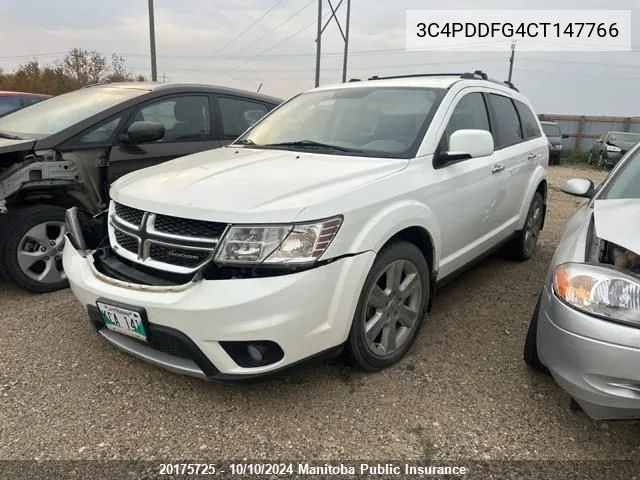 2012 Dodge Journey R/T VIN: 3C4PDDFG4CT147766 Lot: 20175725