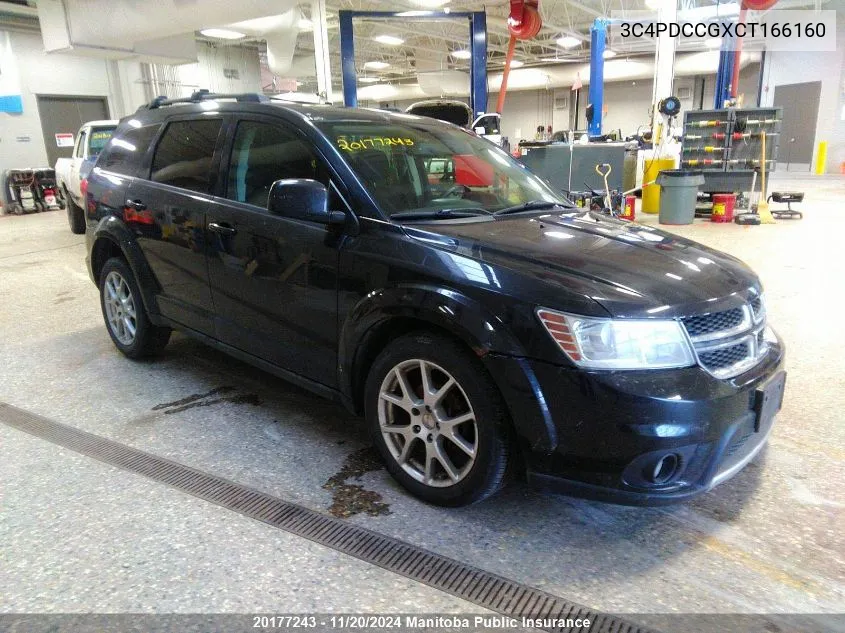 2012 Dodge Journey Sxt VIN: 3C4PDCCGXCT166160 Lot: 20177243