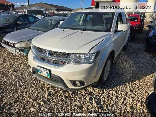 2012 Dodge Journey Sxt VIN: 3C4PDCCG0CT318222 Lot: 20178424