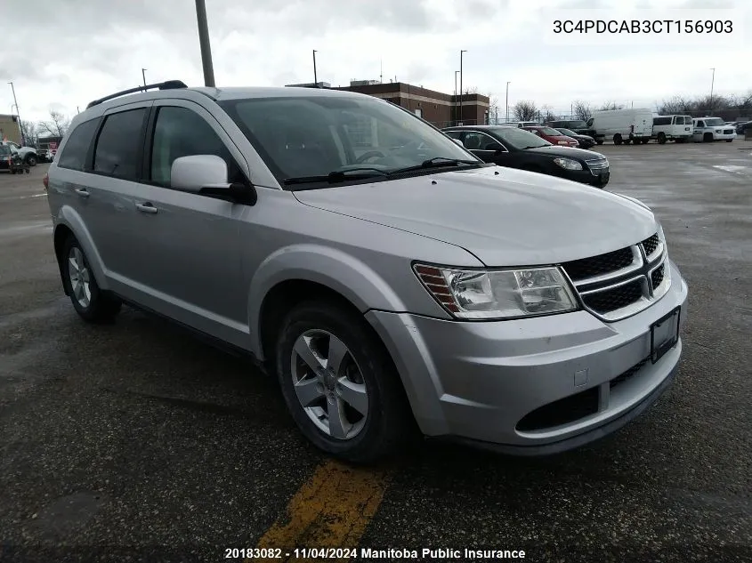 2012 Dodge Journey Se VIN: 3C4PDCAB3CT156903 Lot: 20183082