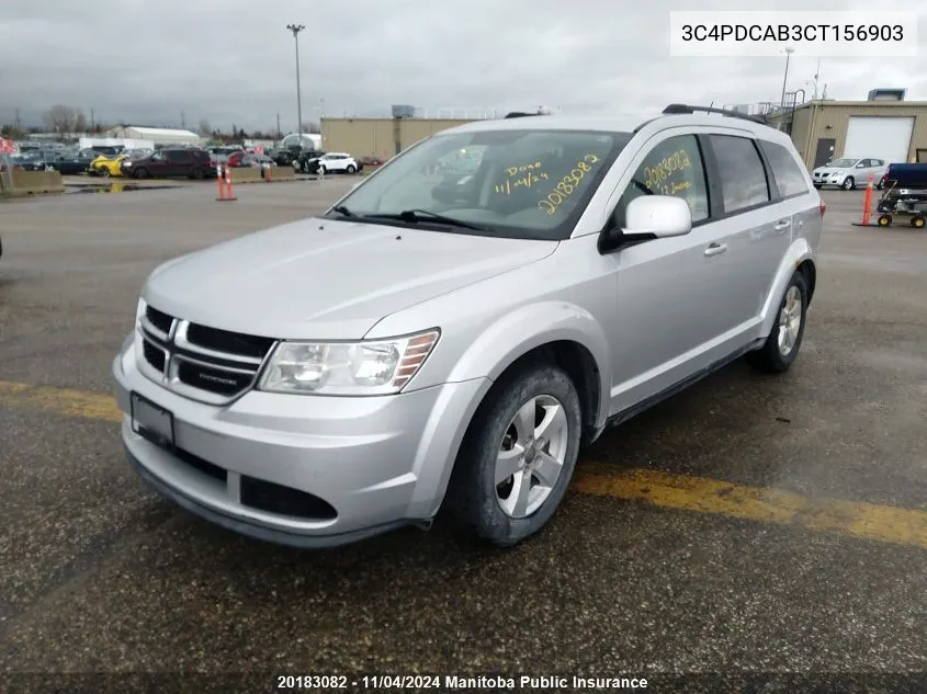 2012 Dodge Journey Se VIN: 3C4PDCAB3CT156903 Lot: 20183082