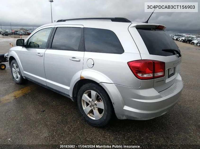 2012 Dodge Journey Se VIN: 3C4PDCAB3CT156903 Lot: 20183082