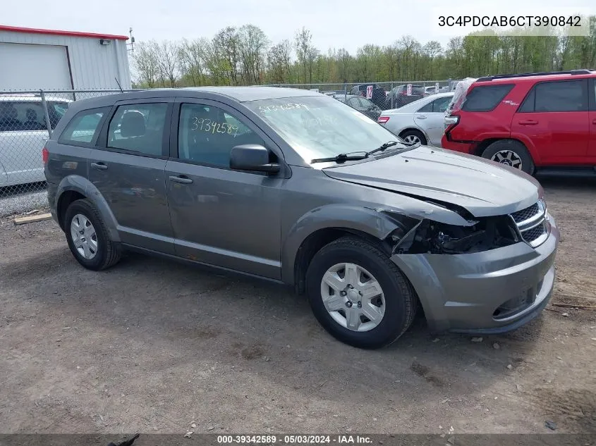 3C4PDCAB6CT390842 2012 Dodge Journey Se/Avp