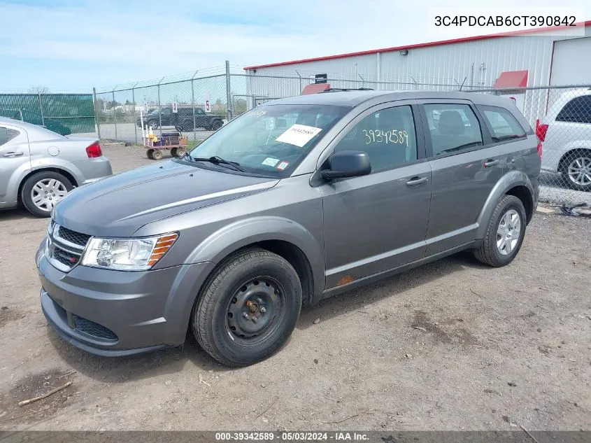 3C4PDCAB6CT390842 2012 Dodge Journey Se/Avp