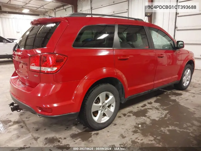 2012 Dodge Journey Sxt VIN: 3C4PDCBG1CT393688 Lot: 39378625