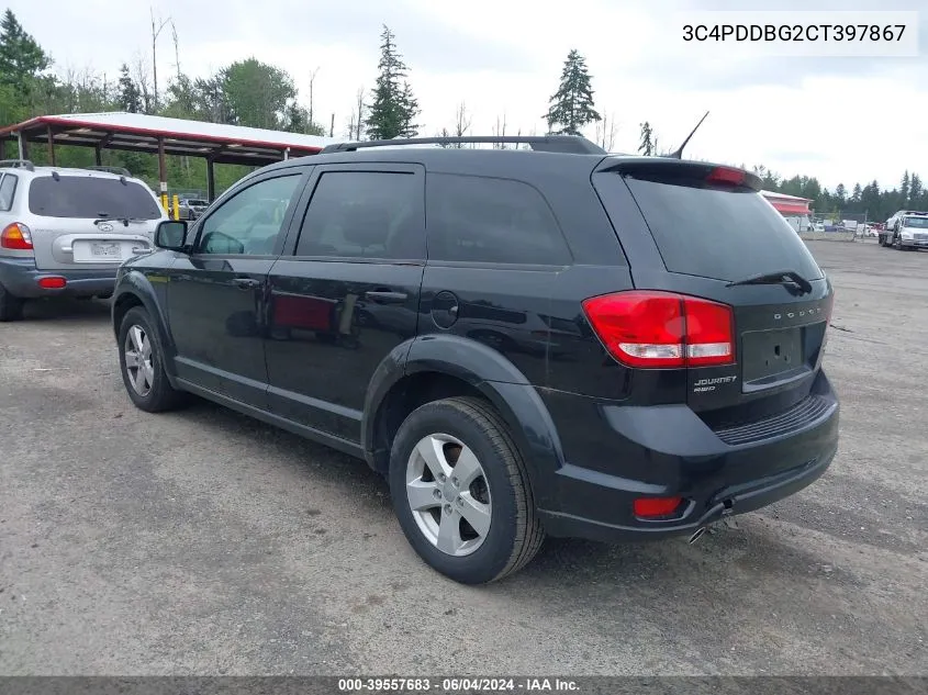 2012 Dodge Journey Sxt VIN: 3C4PDDBG2CT397867 Lot: 39557683