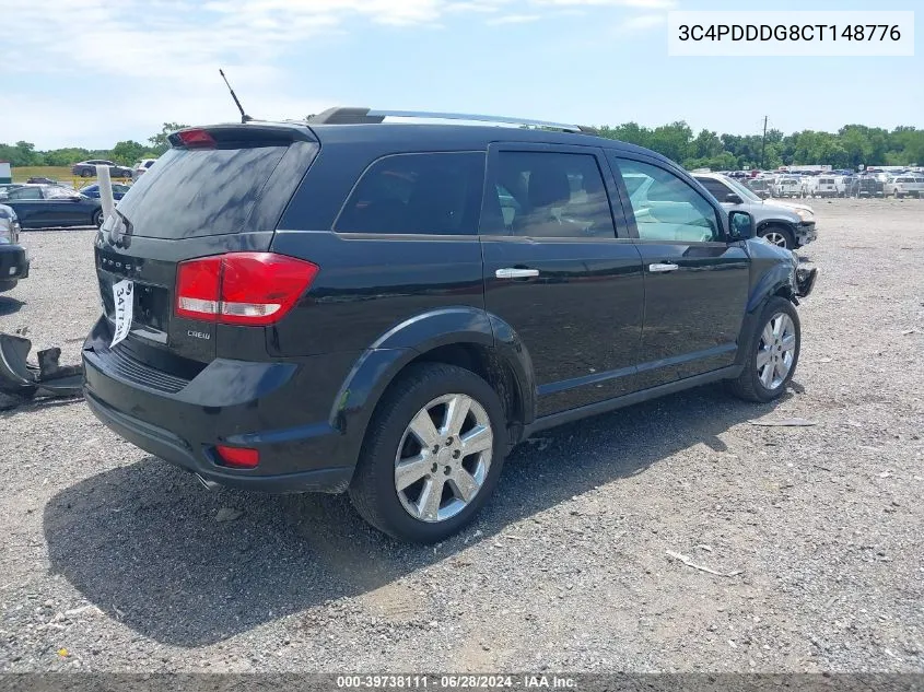 2012 Dodge Journey Crew VIN: 3C4PDDDG8CT148776 Lot: 39738111