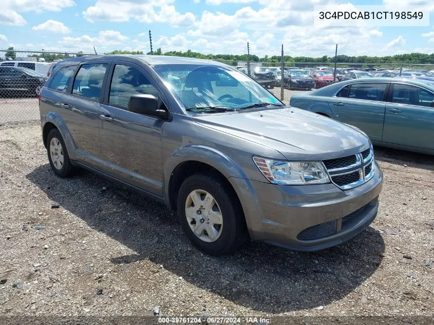 2012 Dodge Journey Se/Avp VIN: 3C4PDCAB1CT198549 Lot: 39761204