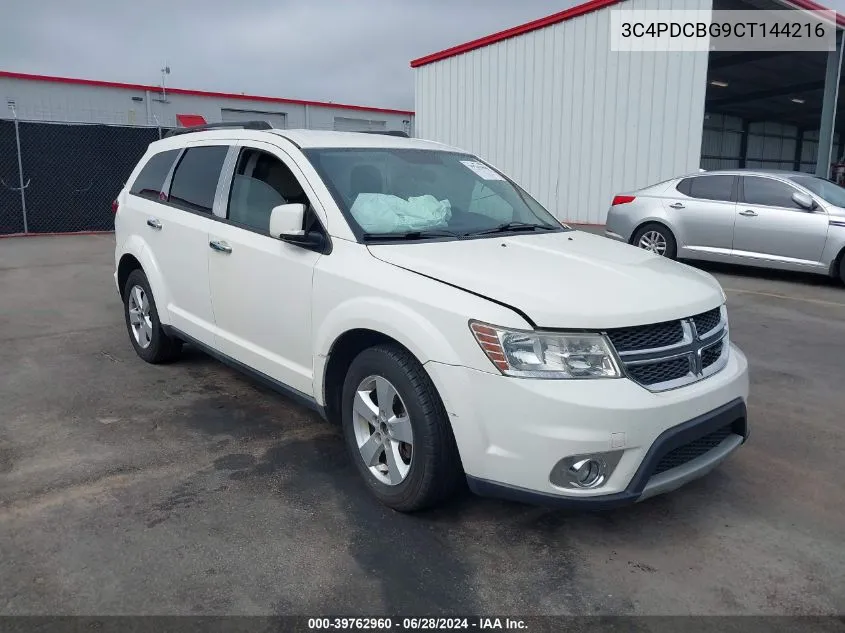 2012 Dodge Journey Sxt VIN: 3C4PDCBG9CT144216 Lot: 39762960