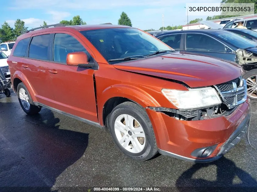 2012 Dodge Journey Sxt VIN: 3C4PDCBB7CT353653 Lot: 40040399