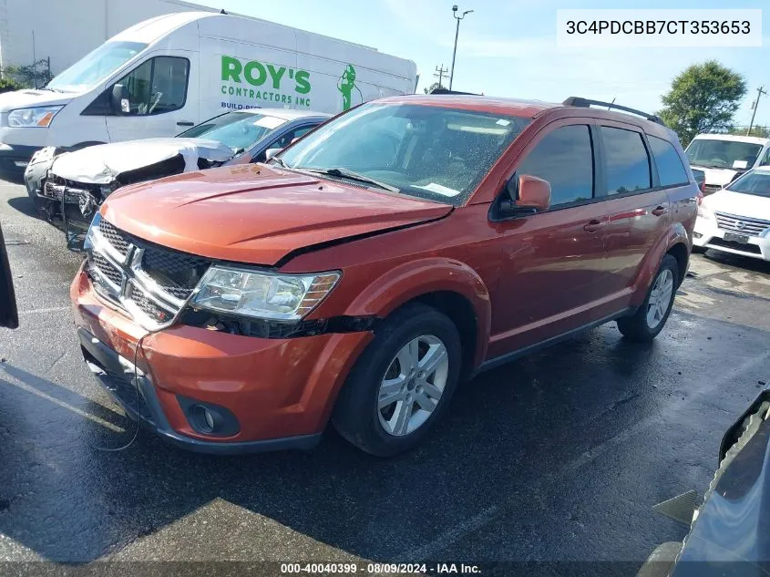 2012 Dodge Journey Sxt VIN: 3C4PDCBB7CT353653 Lot: 40040399