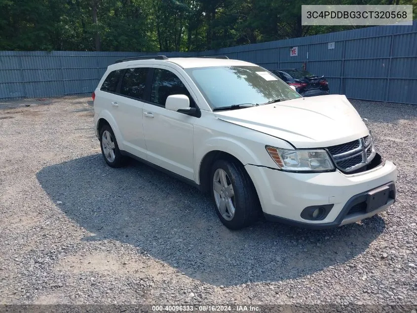 2012 Dodge Journey Sxt VIN: 3C4PDDBG3CT320568 Lot: 40096333