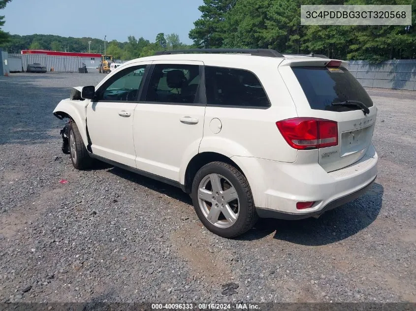 2012 Dodge Journey Sxt VIN: 3C4PDDBG3CT320568 Lot: 40096333