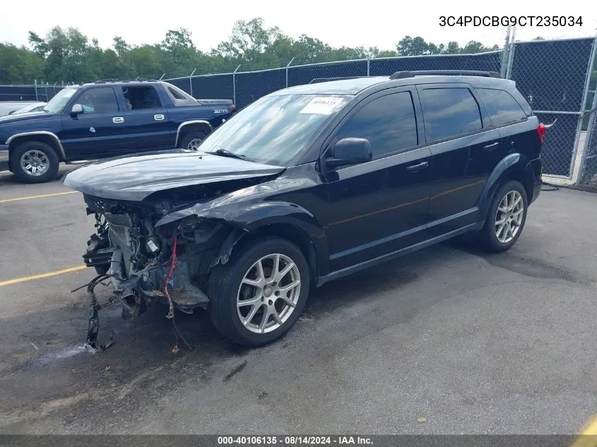 2012 Dodge Journey Sxt VIN: 3C4PDCBG9CT235034 Lot: 40106135