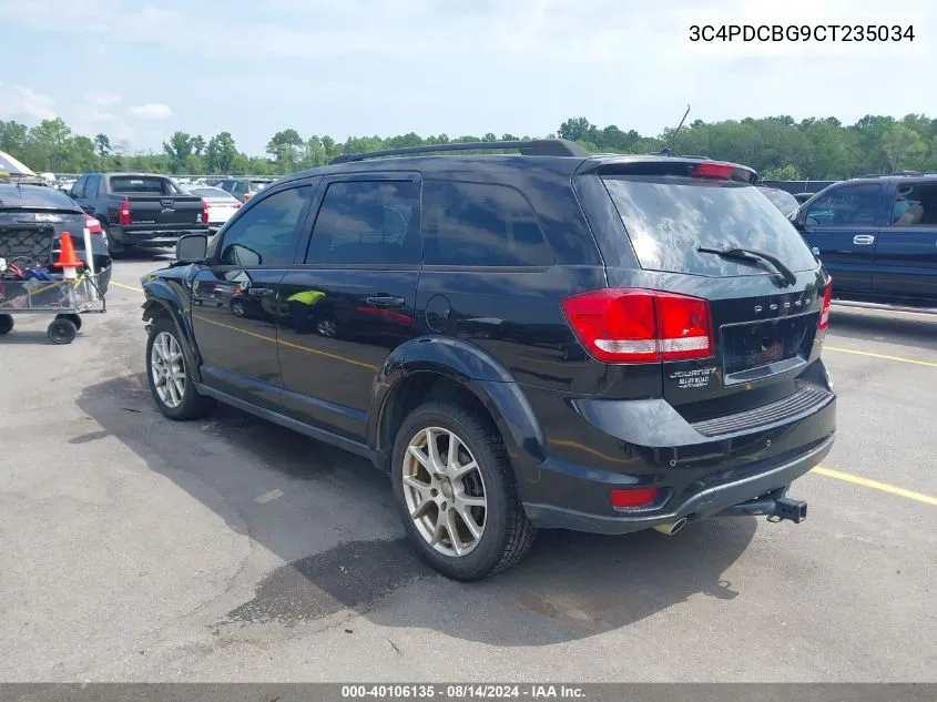 2012 Dodge Journey Sxt VIN: 3C4PDCBG9CT235034 Lot: 40106135