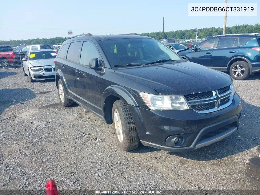 2012 Dodge Journey Sxt VIN: 3C4PDDBG6CT331919 Lot: 40112998