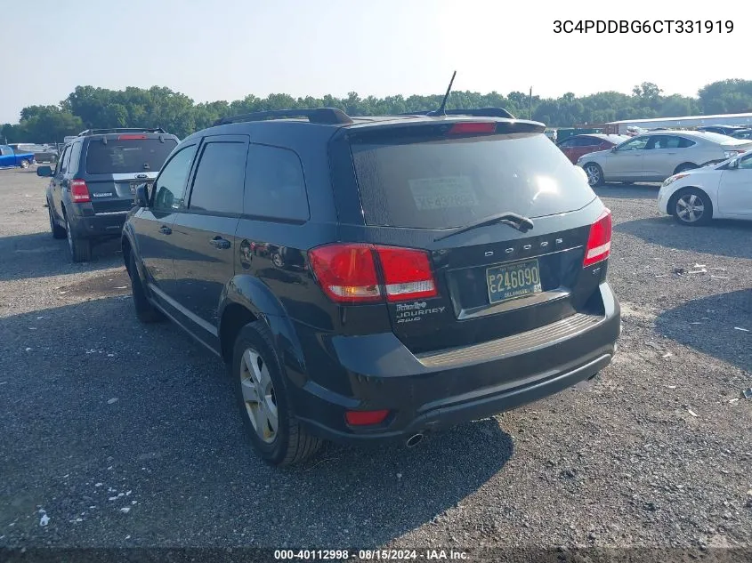 2012 Dodge Journey Sxt VIN: 3C4PDDBG6CT331919 Lot: 40112998