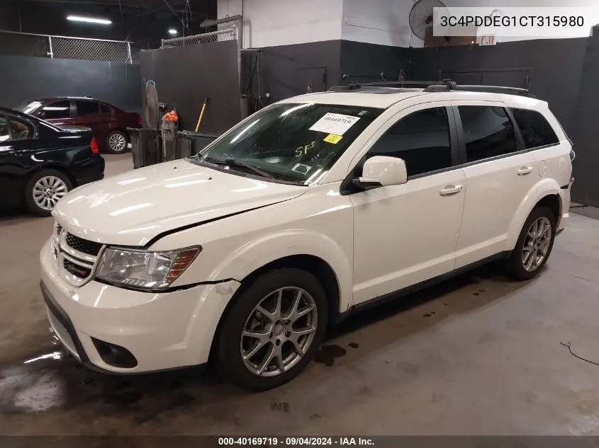 2012 Dodge Journey R/T VIN: 3C4PDDEG1CT315980 Lot: 40169719