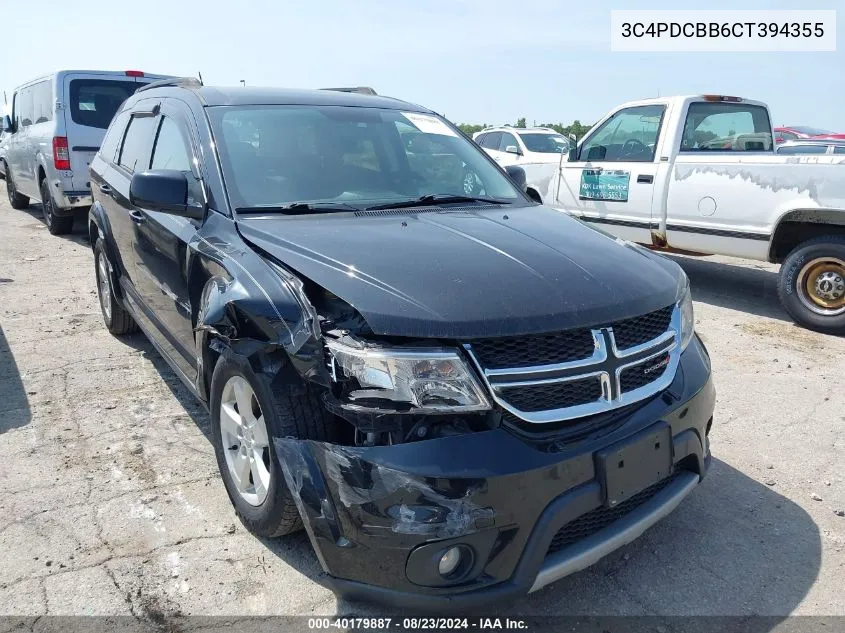 2012 Dodge Journey Sxt VIN: 3C4PDCBB6CT394355 Lot: 40179887