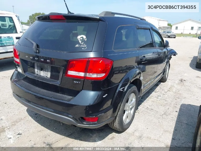 2012 Dodge Journey Sxt VIN: 3C4PDCBB6CT394355 Lot: 40179887