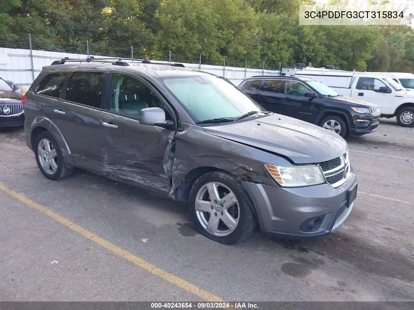 2012 Dodge Journey R/T VIN: 3C4PDDFG3CT315834 Lot: 40243654