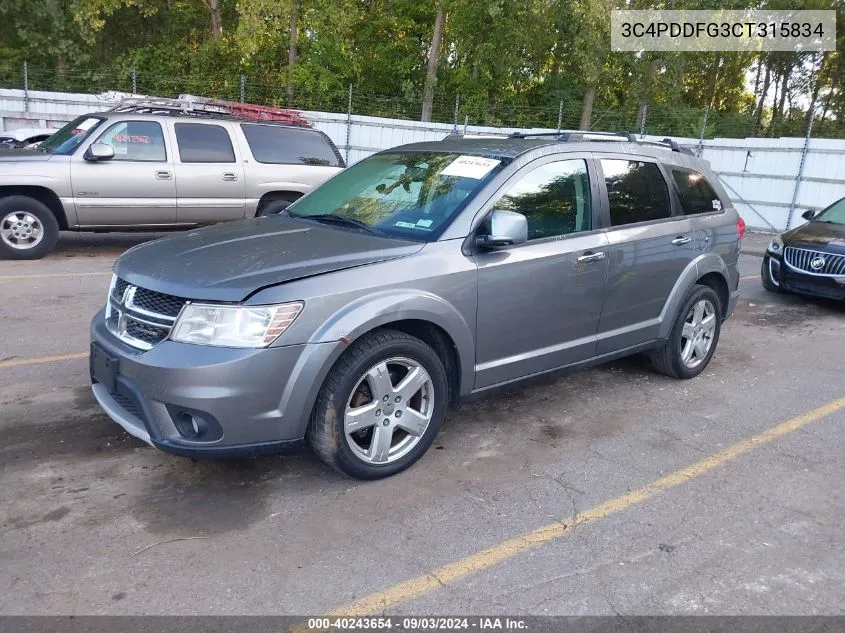 2012 Dodge Journey R/T VIN: 3C4PDDFG3CT315834 Lot: 40243654