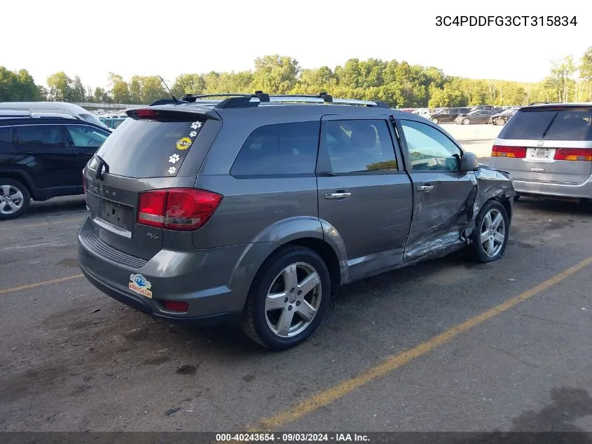 2012 Dodge Journey R/T VIN: 3C4PDDFG3CT315834 Lot: 40243654