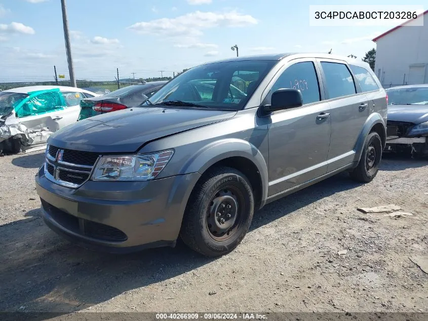 3C4PDCAB0CT203286 2012 Dodge Journey Se/Avp