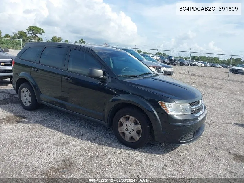 2012 Dodge Journey Se/Avp VIN: 3C4PDCAB2CT391809 Lot: 40275112