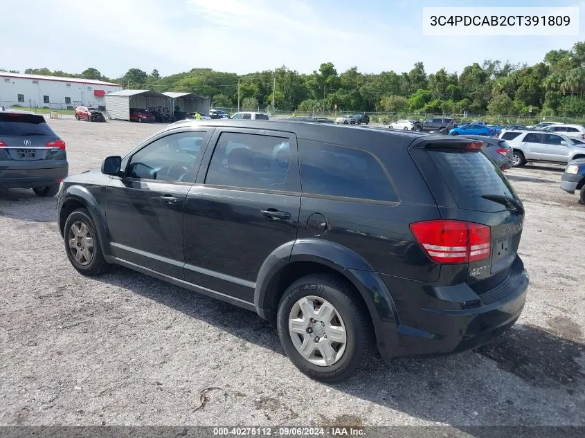 2012 Dodge Journey Se/Avp VIN: 3C4PDCAB2CT391809 Lot: 40275112