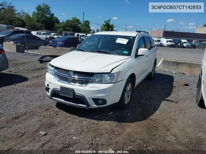 2012 Dodge Journey Sxt VIN: 3C4PDCBG7CT142853 Lot: 40300619