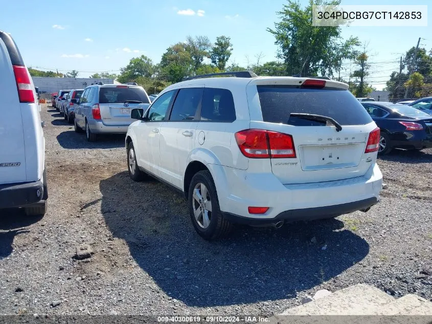 2012 Dodge Journey Sxt VIN: 3C4PDCBG7CT142853 Lot: 40300619