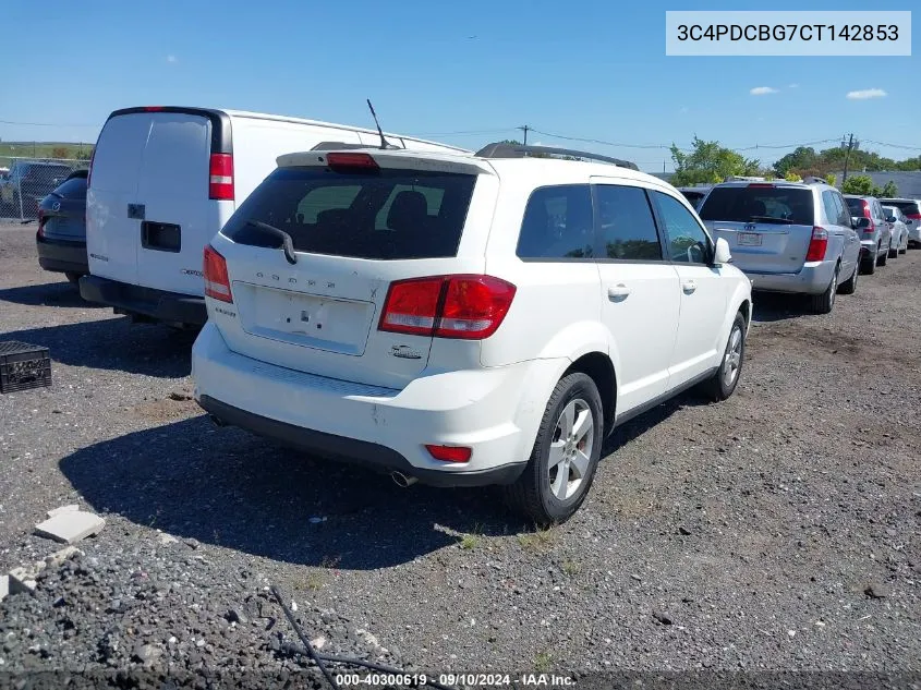 2012 Dodge Journey Sxt VIN: 3C4PDCBG7CT142853 Lot: 40300619