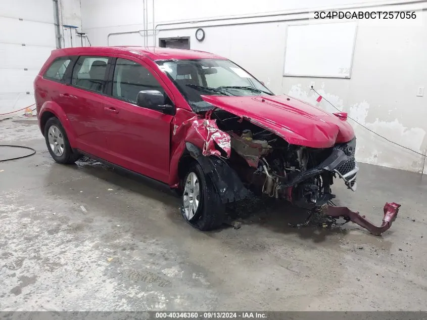 2012 Dodge Journey Se VIN: 3C4PDCAB0CT257056 Lot: 40346360