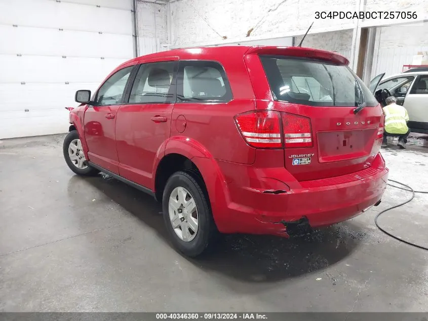 2012 Dodge Journey Se VIN: 3C4PDCAB0CT257056 Lot: 40346360