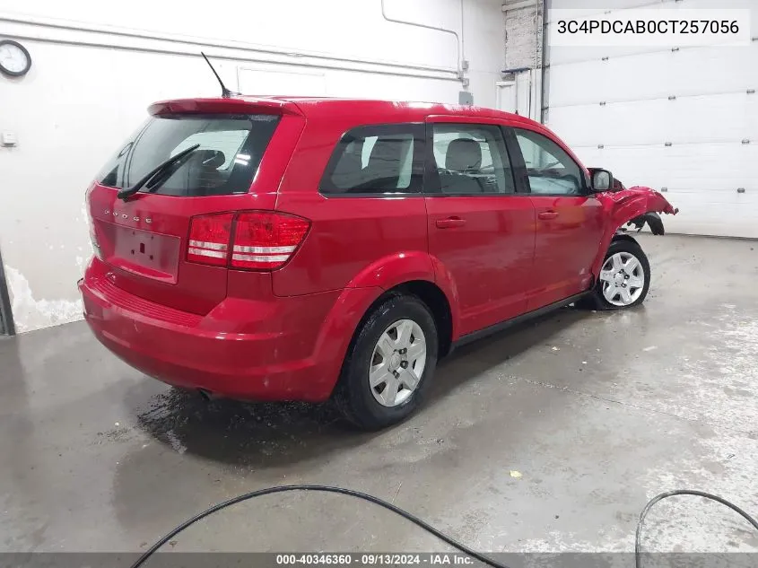 2012 Dodge Journey Se VIN: 3C4PDCAB0CT257056 Lot: 40346360